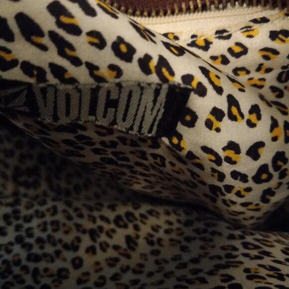 Volcom Brown Leather Shoulder Bag Vintage Look - Picture 3 of 12